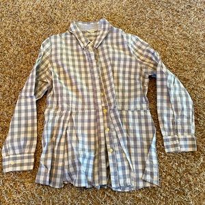 Peplum Checkered Blouse